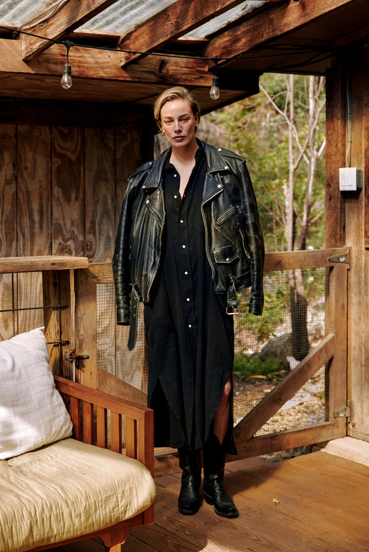 Florence Shirt Dress - Black