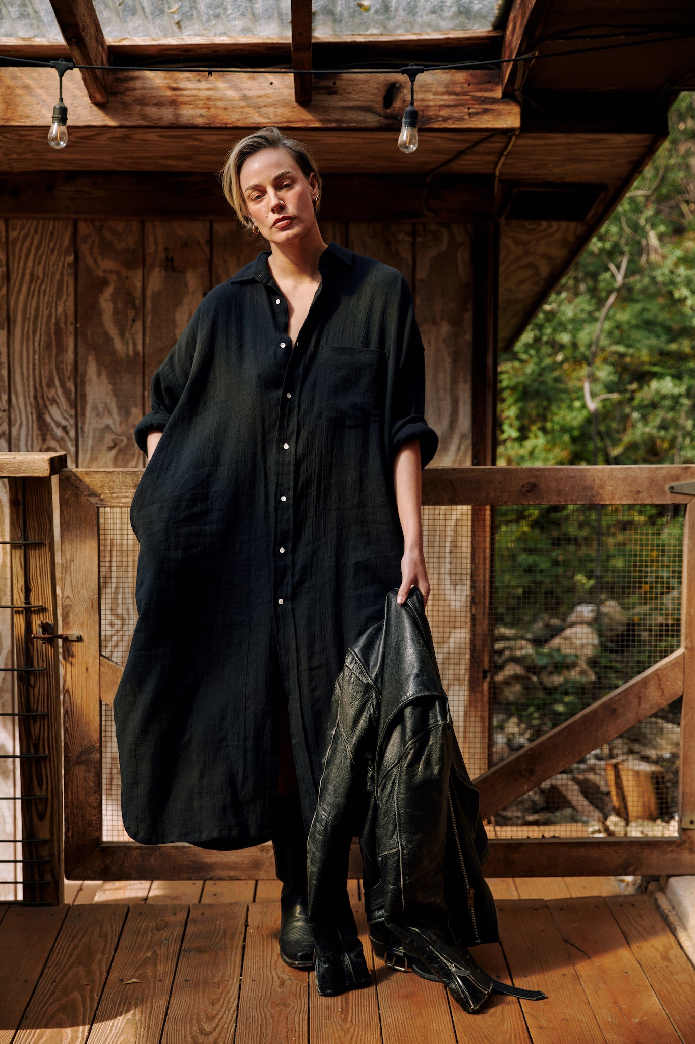 Florence Shirt Dress - Black