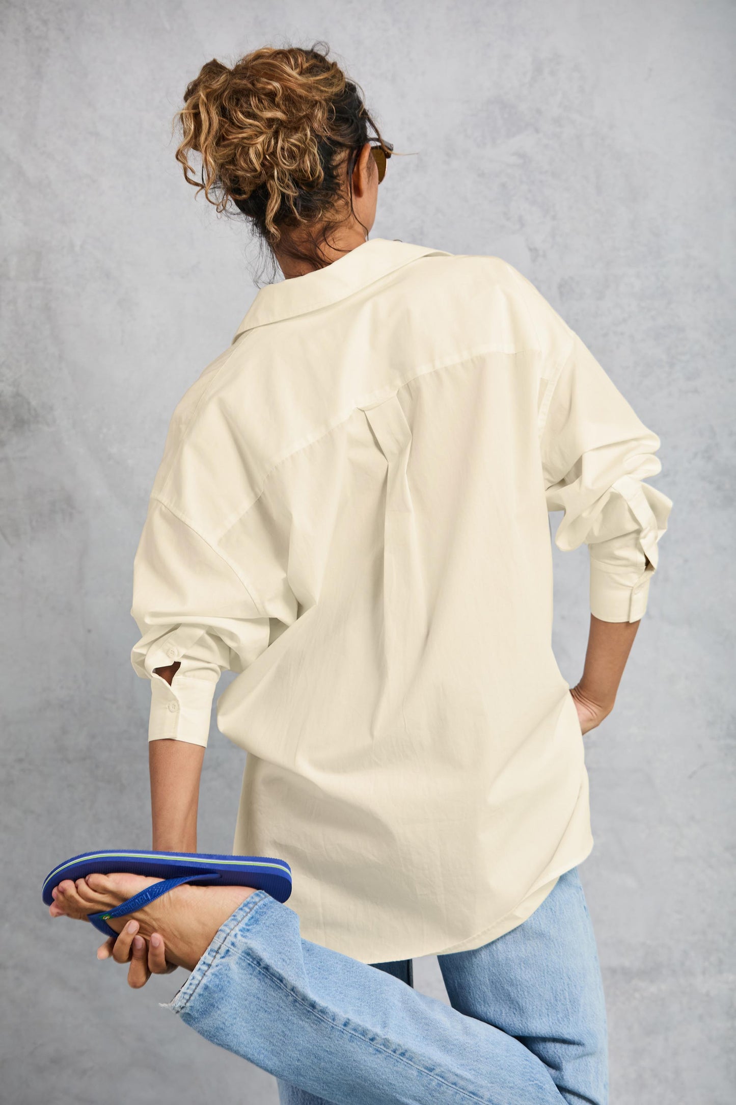 Diana Wrap Shirt in Poplin - Butter
