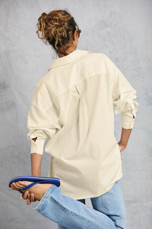 Diana Wrap Shirt in Poplin - Butter