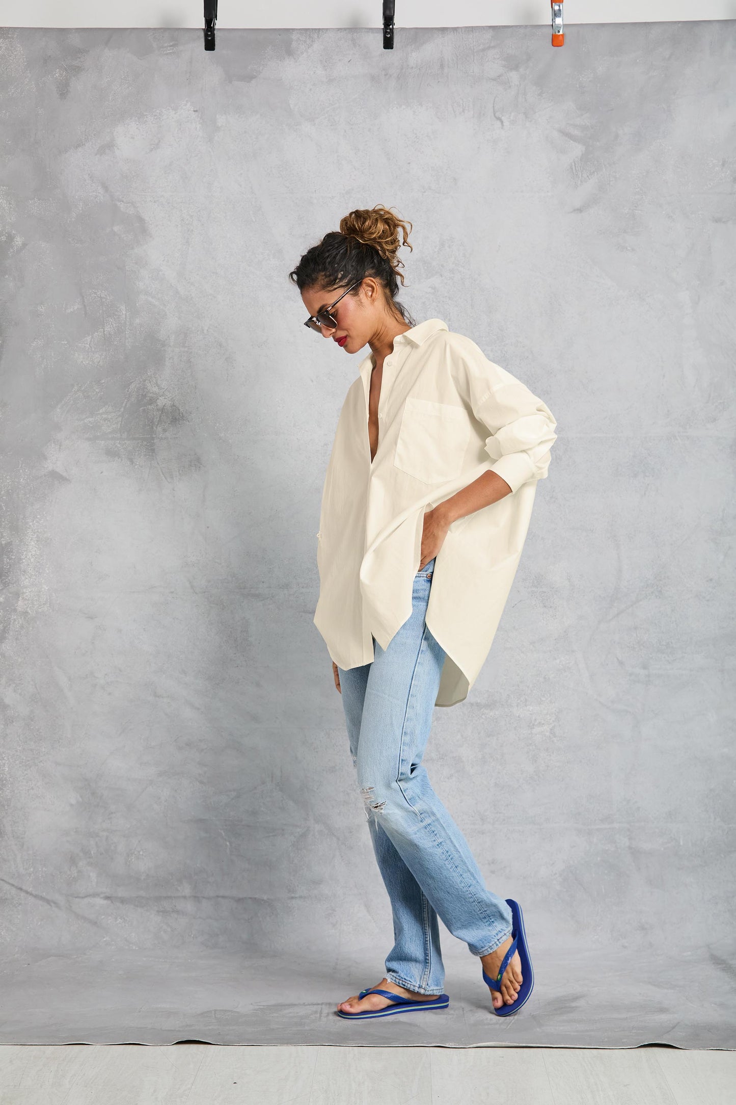 Diana Wrap Shirt in Poplin - Butter
