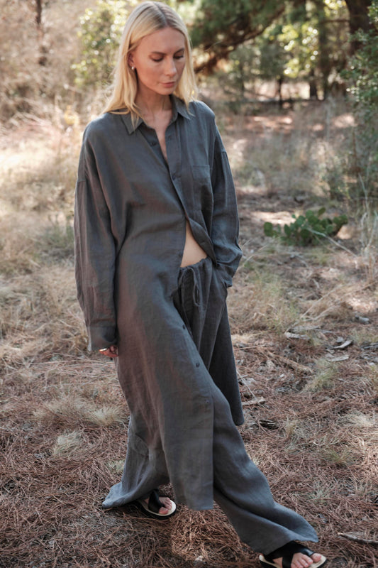 Juno Pant in Linen - Agave