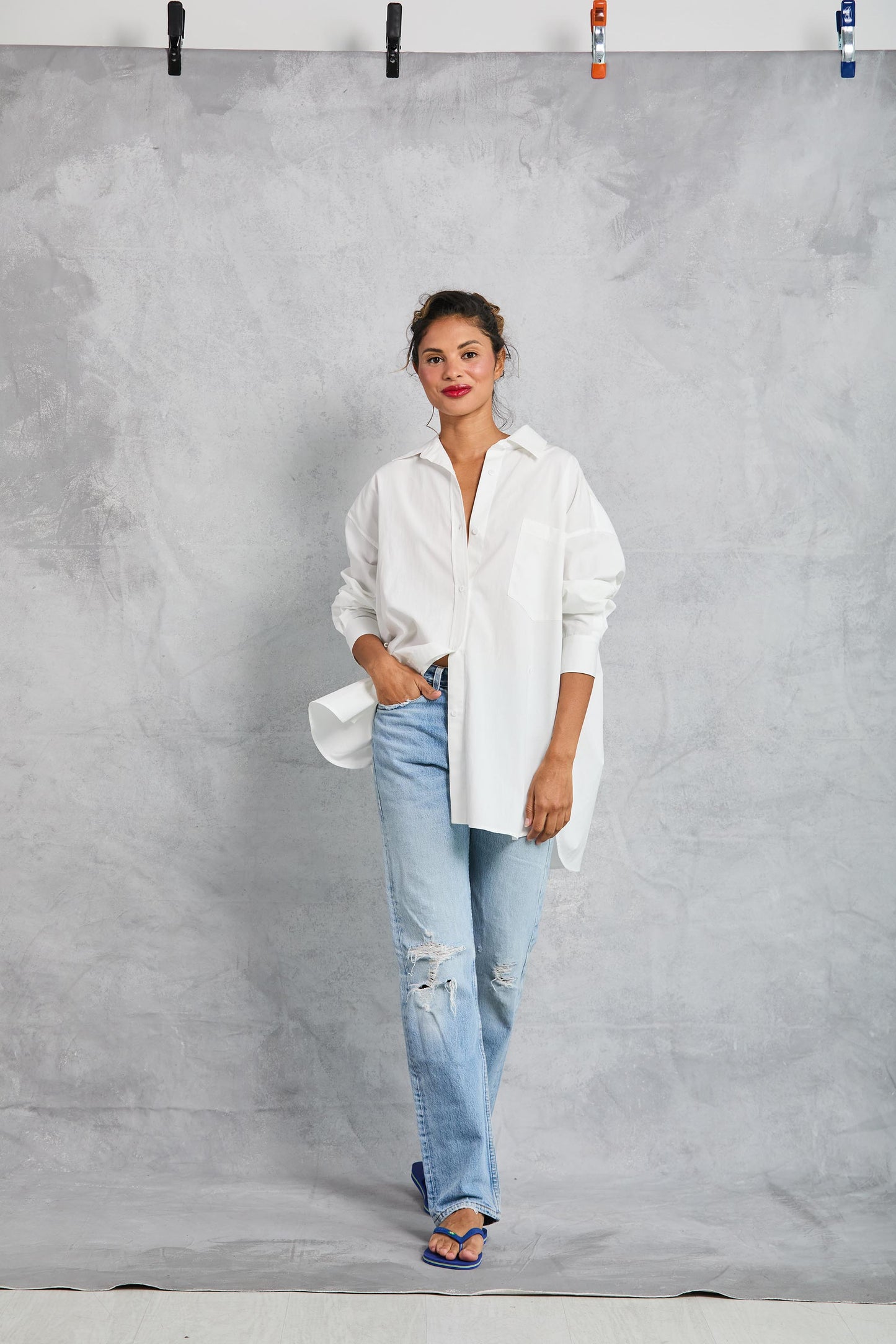 Diana Wrap Shirt in Poplin - White