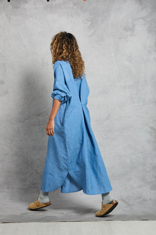 Florence Shirt Dress in Chambray