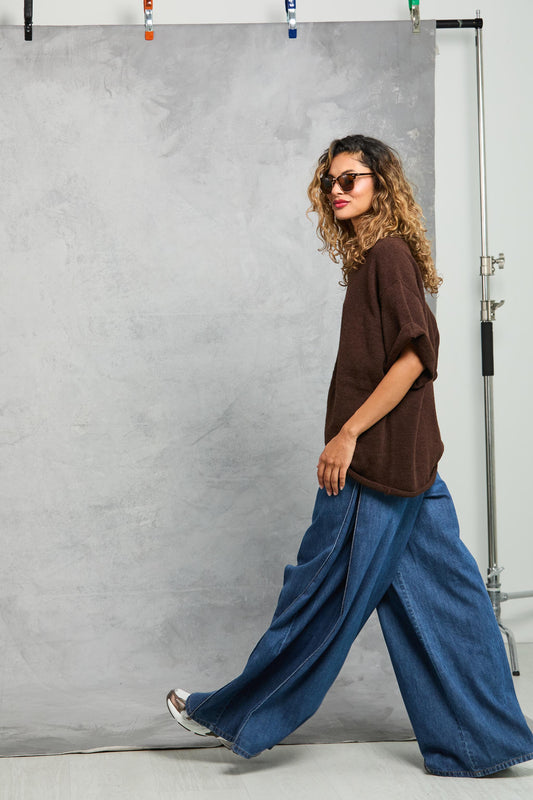 Boyfriend Knit Tee in Cocoa