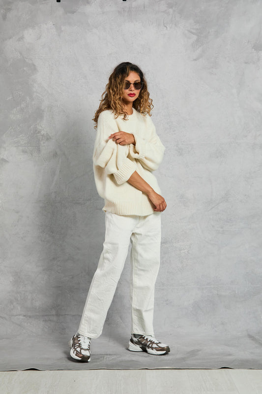 Boyfriend Sweater in Cream
