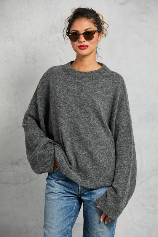 Cropped Jumper in Charcoal