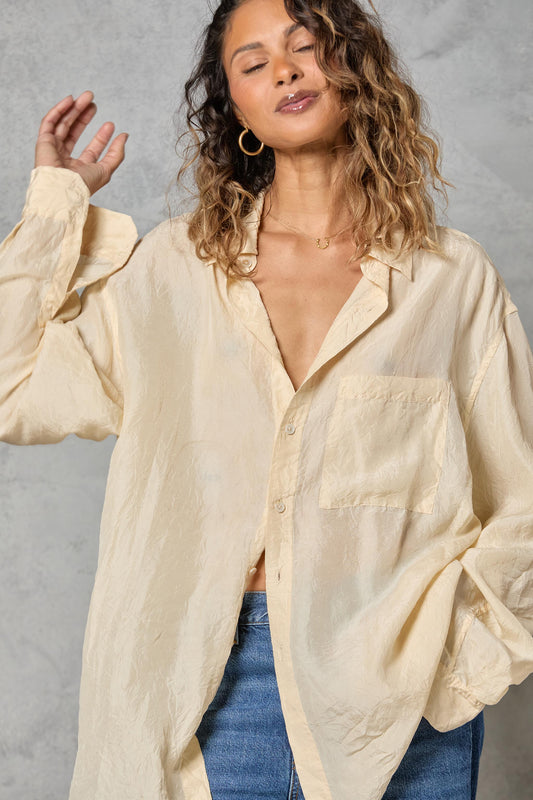 Repeat Shirt in Silk - Ivory