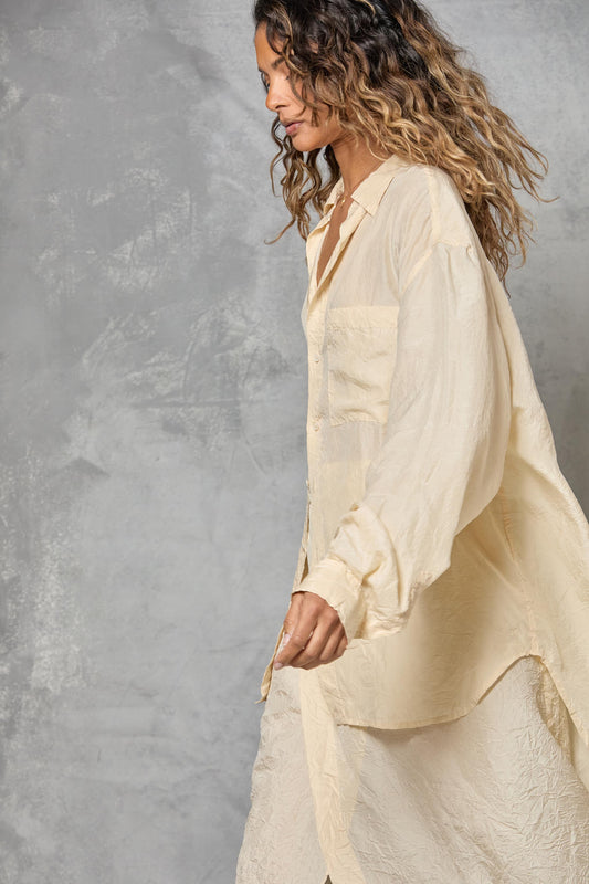 Repeat Shirt in Silk - Ivory