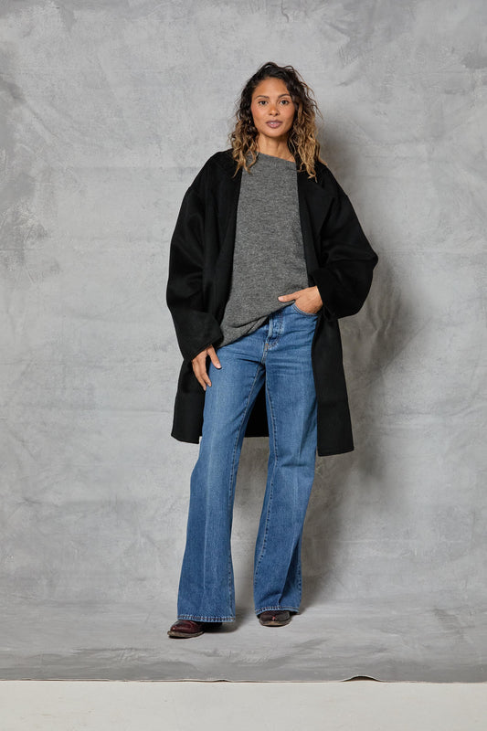 Stable Coat in Wool - Black