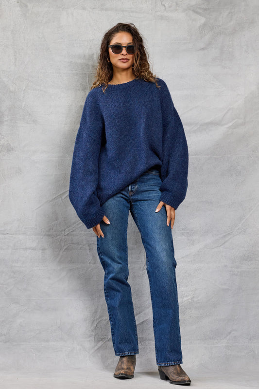 Boyfriend Sweater in Navy
