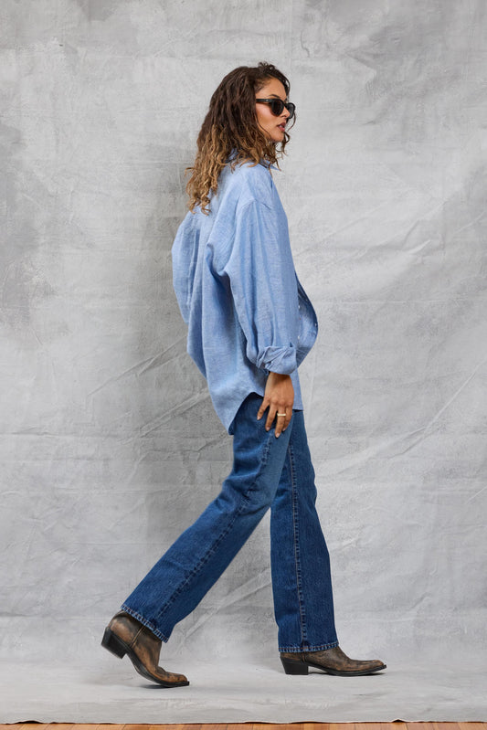 Repeat Shirt in Linen - Chambray