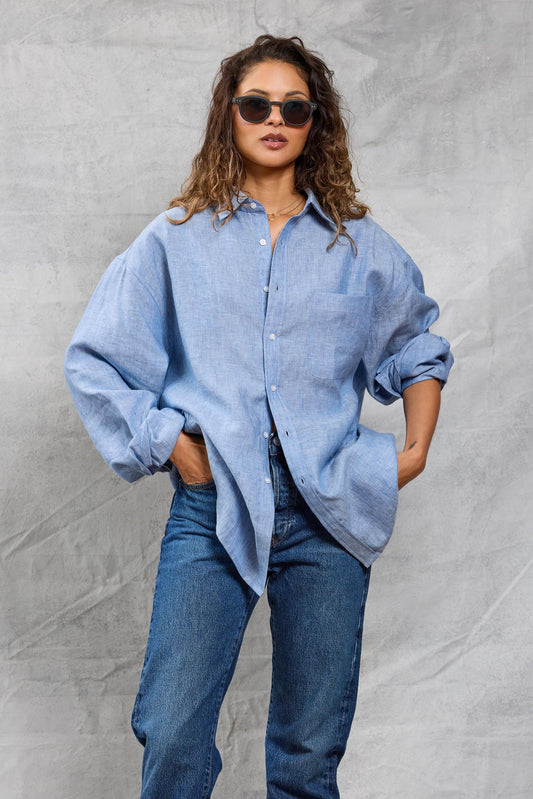 Repeat Shirt in Linen - Chambray