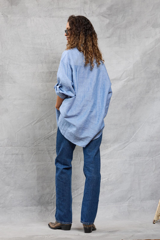 Repeat Shirt in Linen - Chambray
