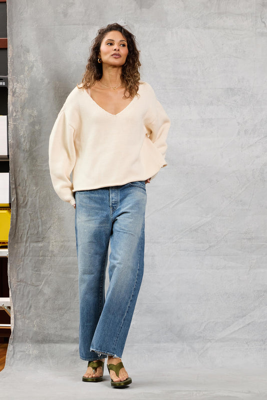 Winona Reversible Sweater in Ivory