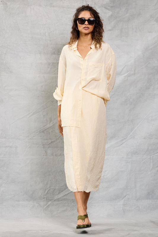 Repeat Shirt in Silk - Ivory
