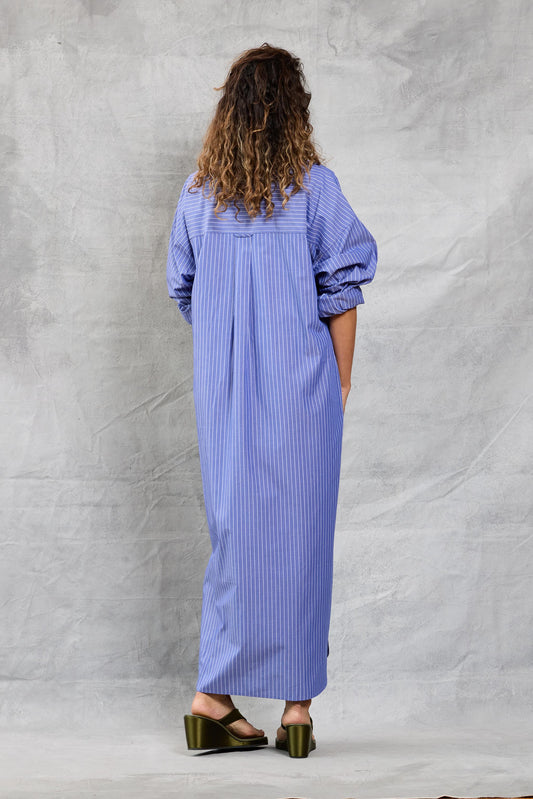 Slim Phoebe Shirt Dress - Royal Stripe