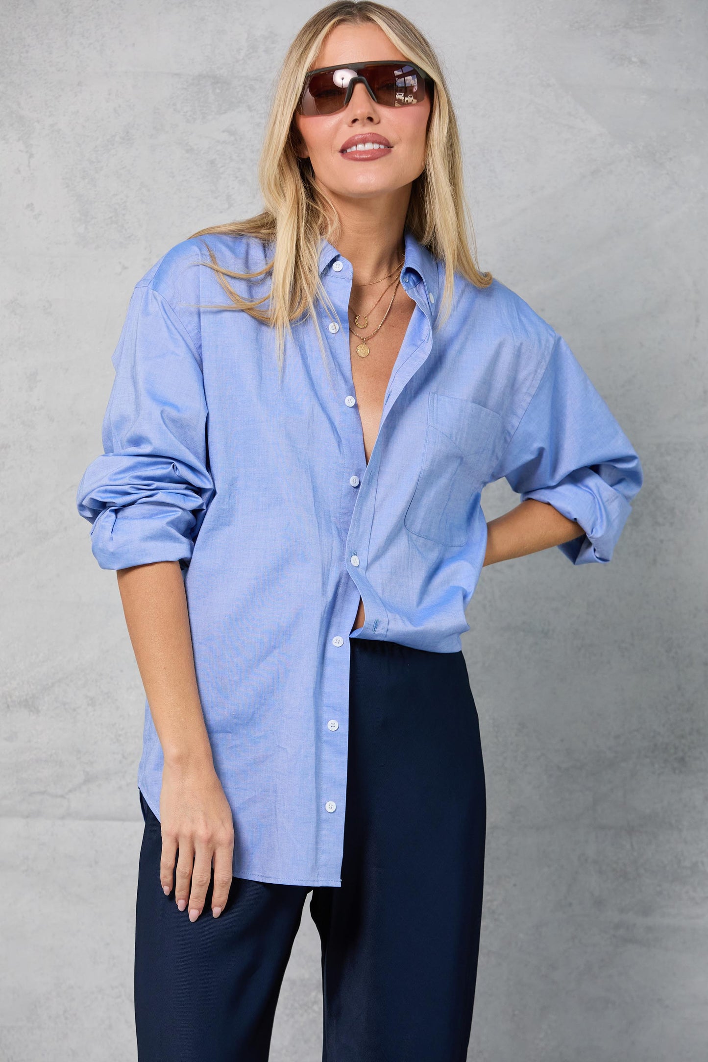 SAMPLE Slim Repeat Shirt in Lt Blue