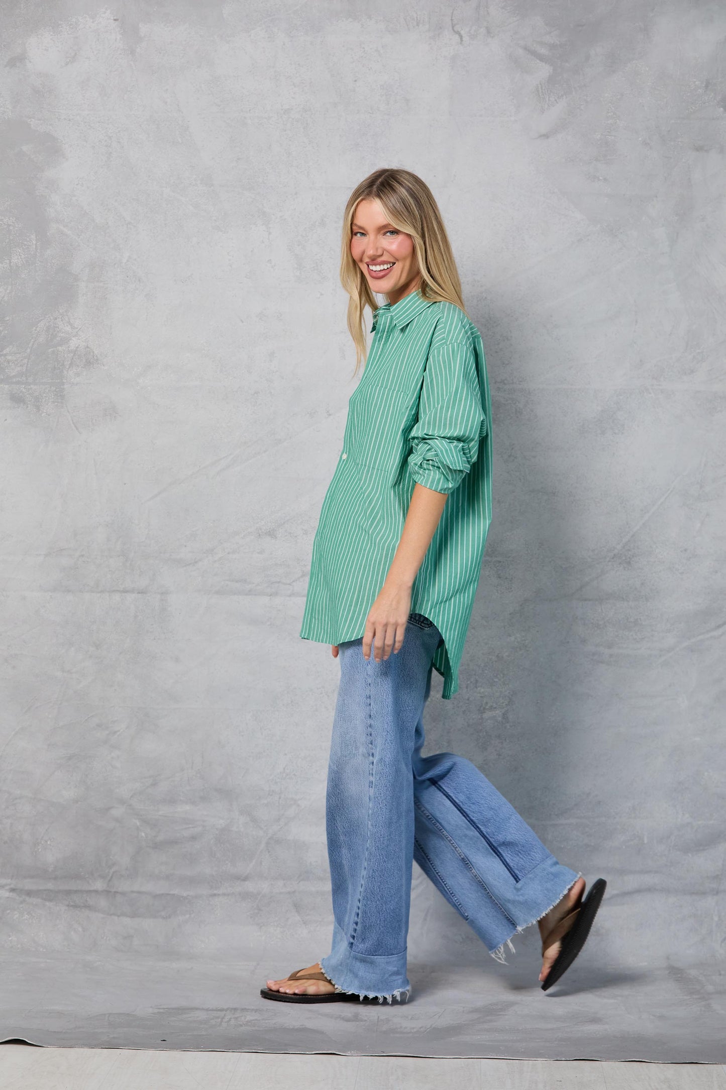 Repeat Shirt in Palm Stripe
