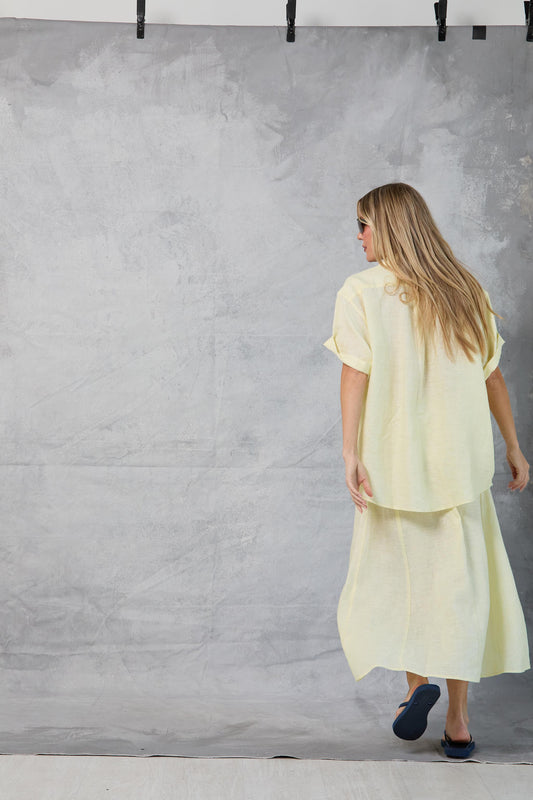 Riviera Skirt in Linen - Lemon