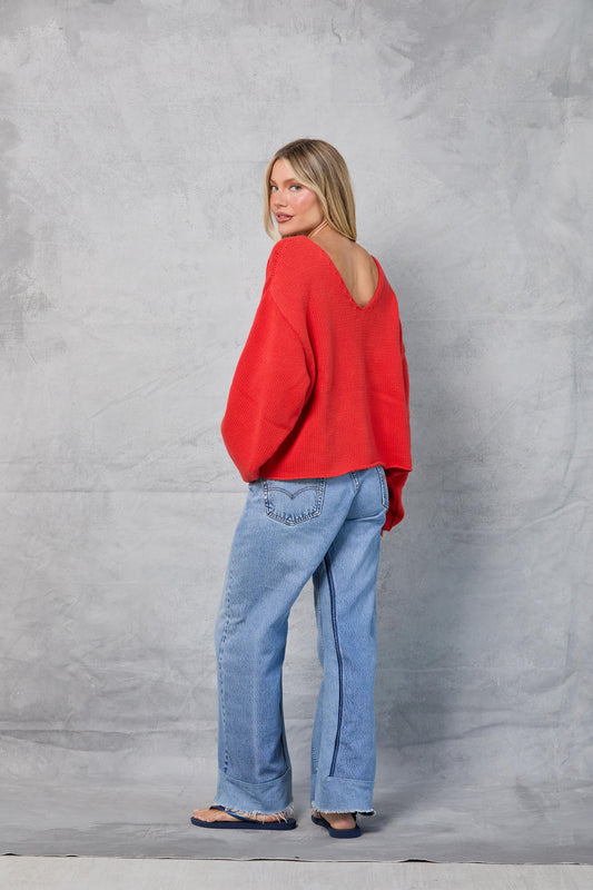 Winona Reversible Sweater in Sunset