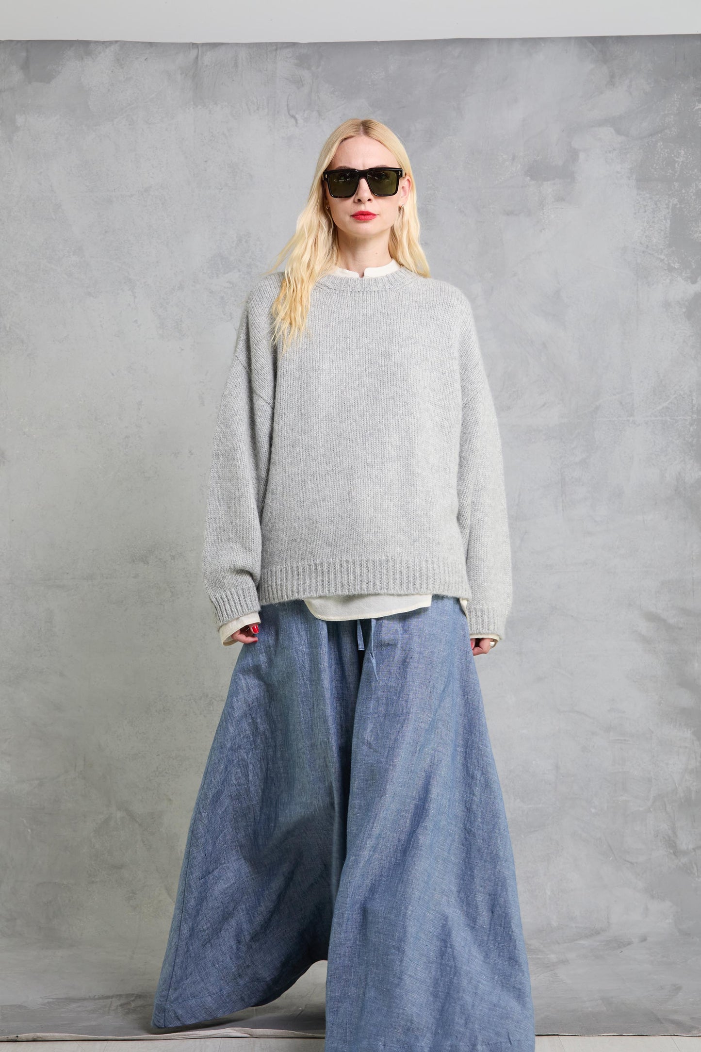 SAMPLE Palazzo Pant - Dark Chambray