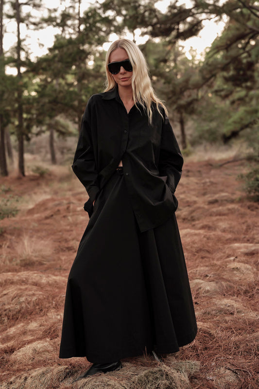 Palazzo Pant in Poplin - Black