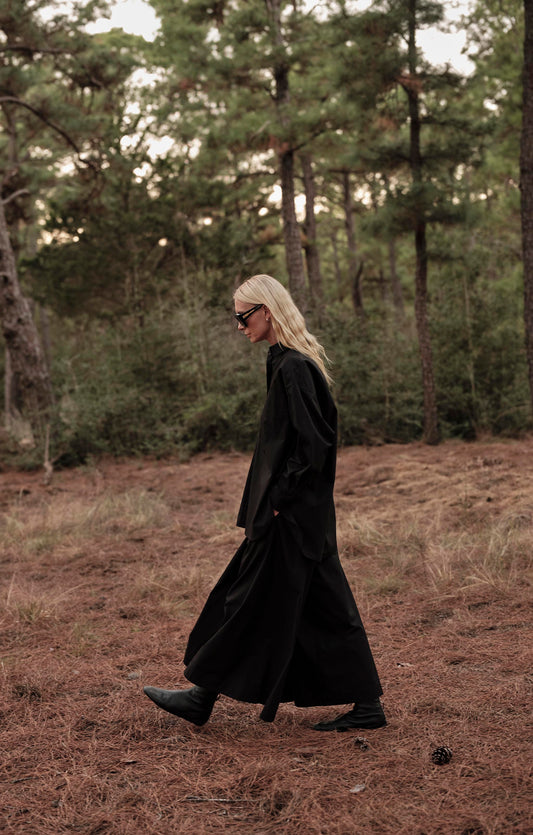 Palazzo Pant in Poplin - Black