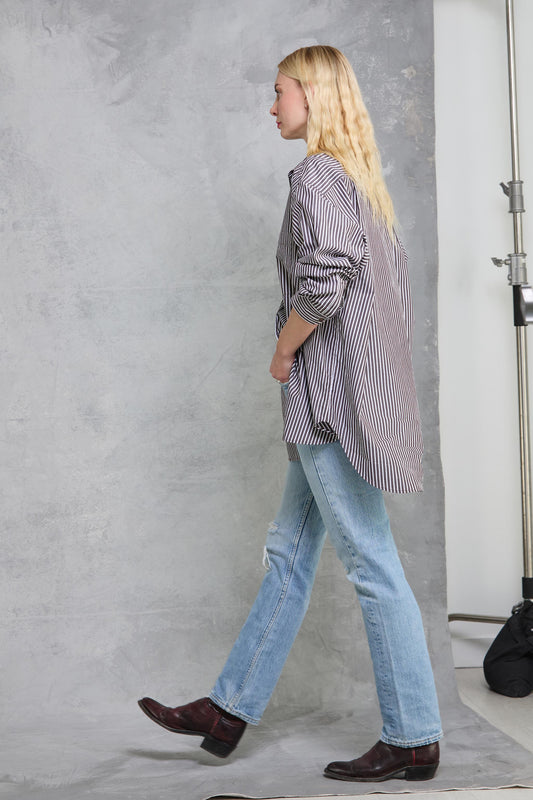 Repeat Shirt in Cocoa Stripe