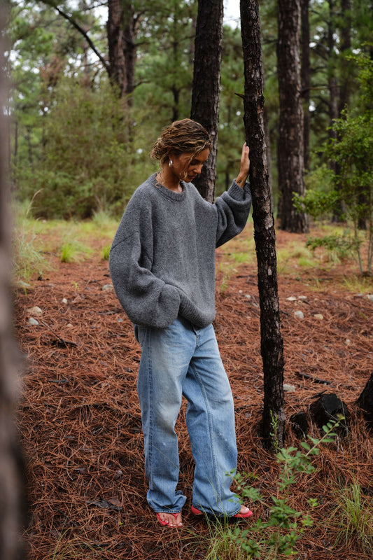 Boyfriend Sweater in Charcoal