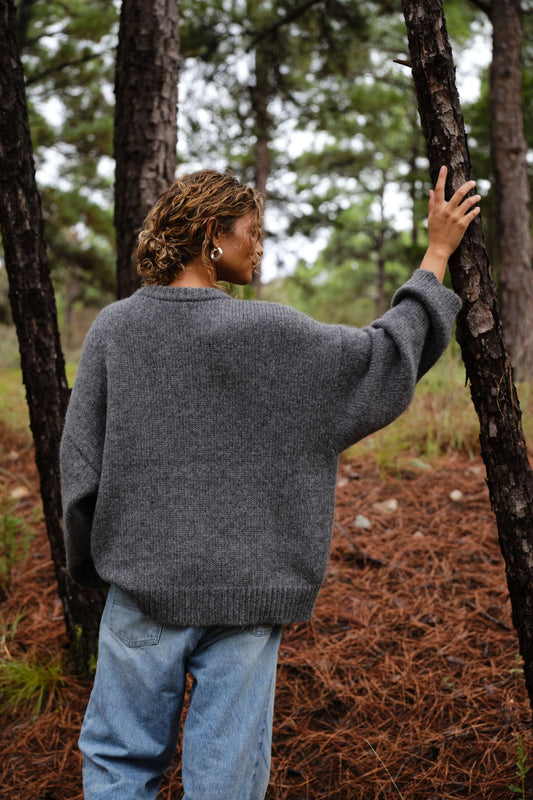 Boyfriend Sweater in Charcoal