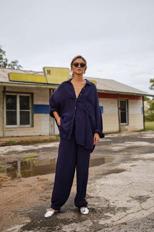 Cocoon Pant in Viscose - Violet