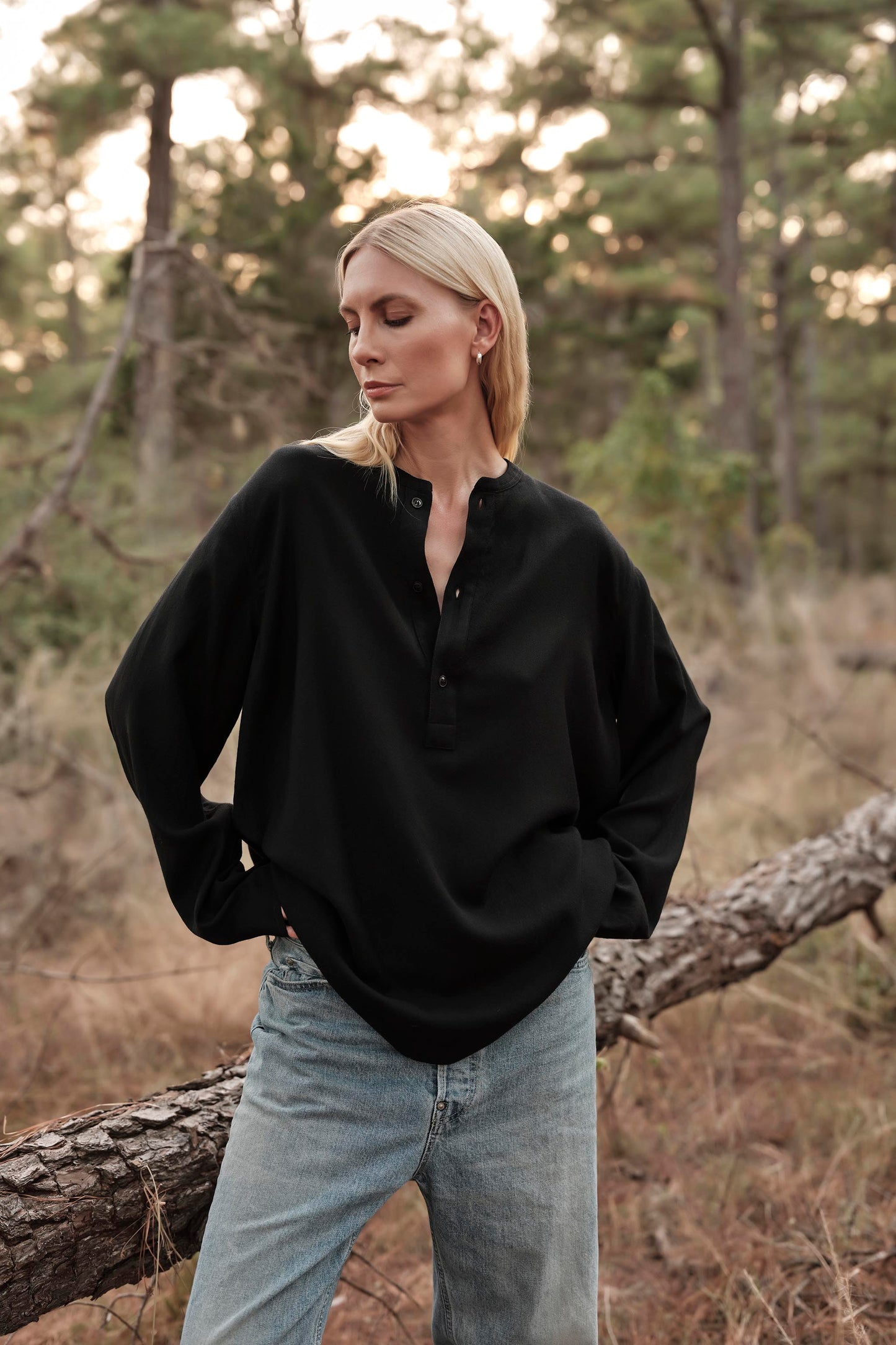 Henley Pullover Shirt in Wool