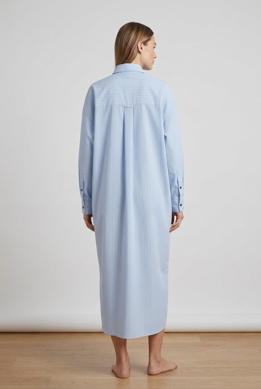 Slim Phoebe Shirt Dress - Ciel Stripe