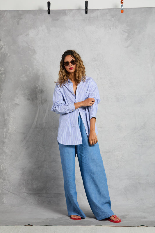 Juno Pant in Linen - Chambray