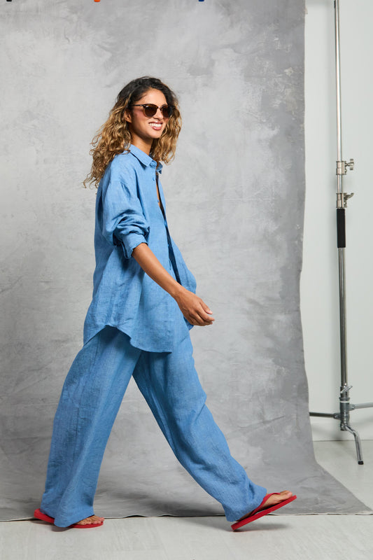 Juno Pant in Linen - Chambray