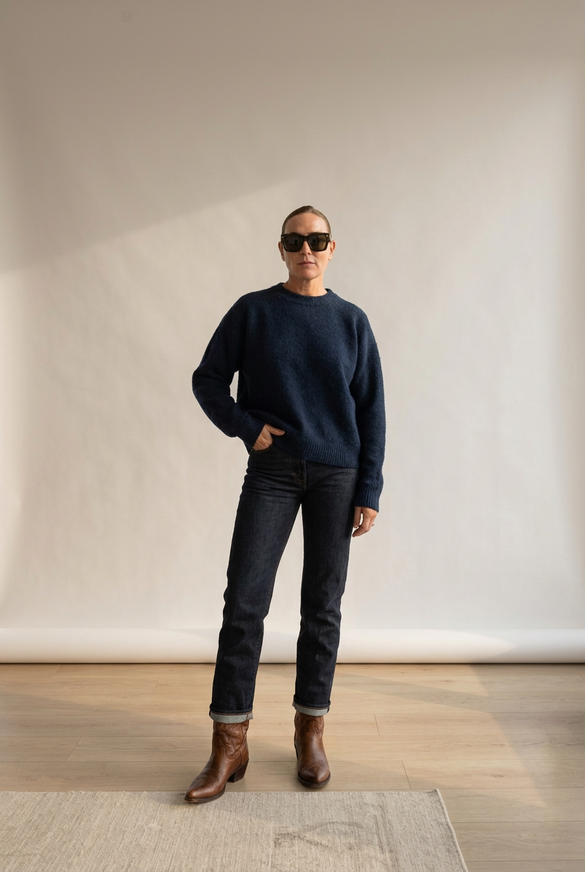 Joan Crewneck in Navy