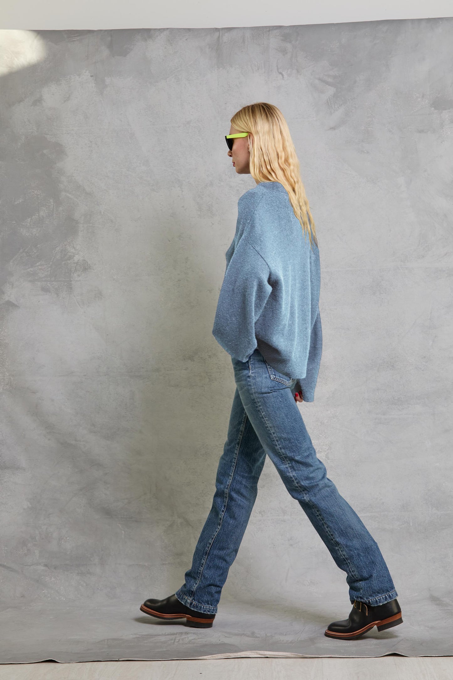 Cropped Jumper in Sky