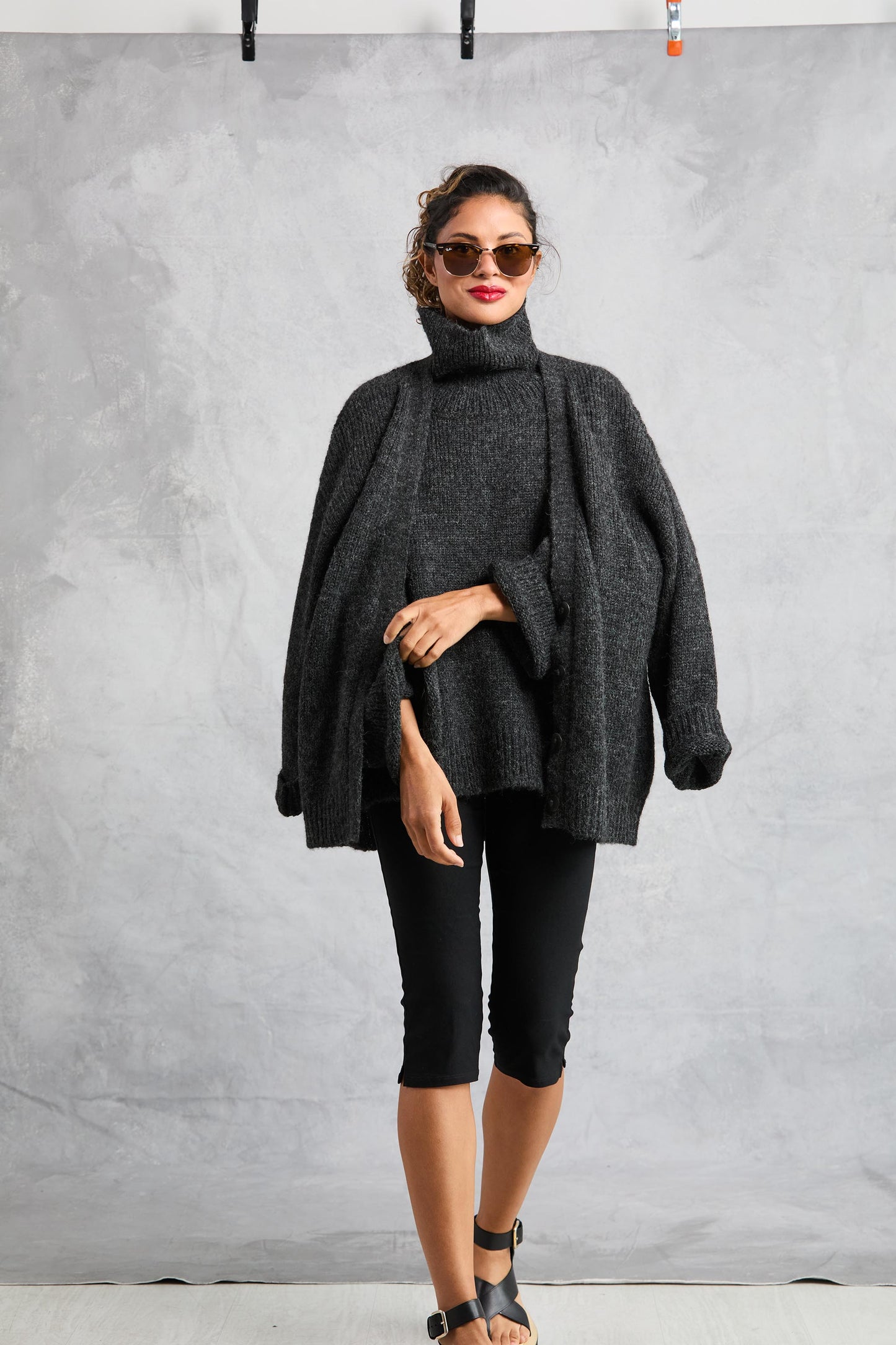 Drew Cardigan in Onyx