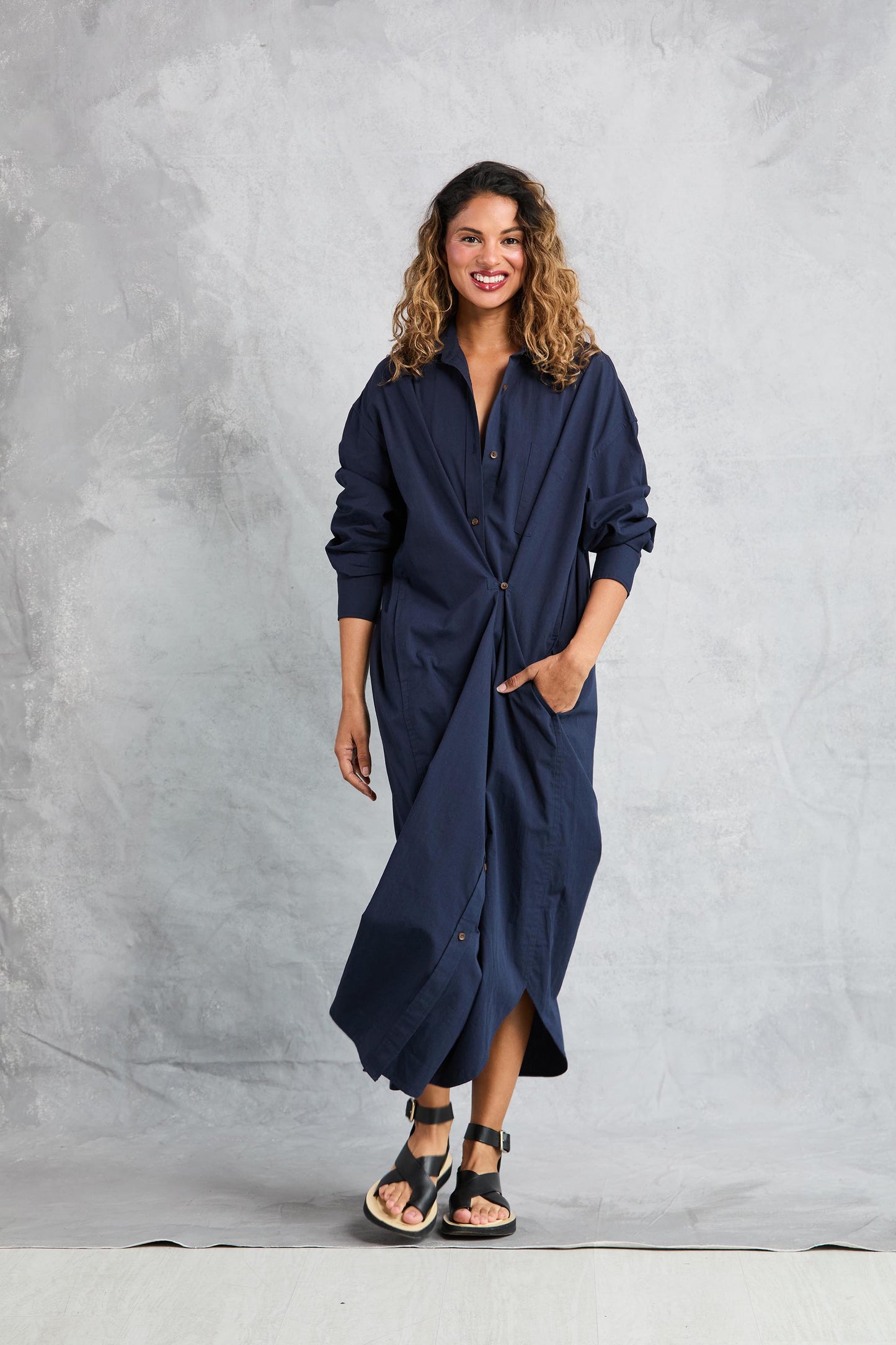 Diana Wrap Dress - Navy