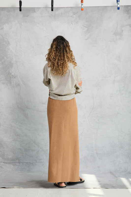 Wool Wrap Skirt - Camel