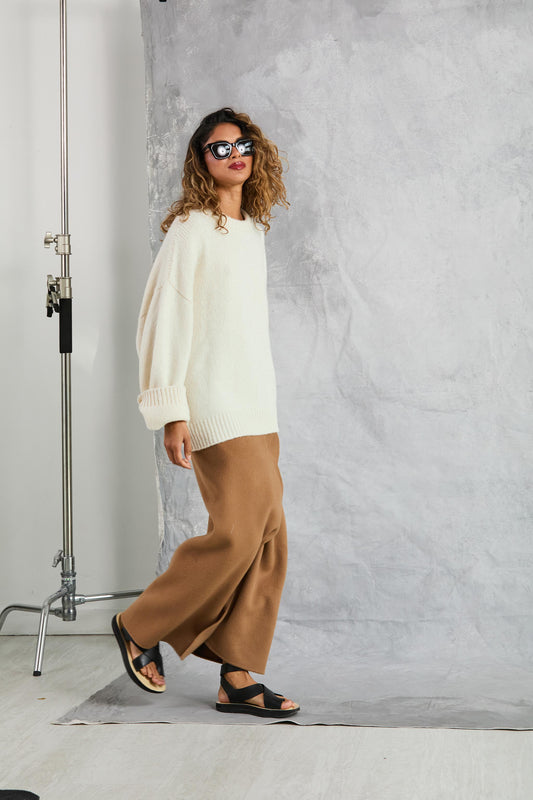 Wool Wrap Skirt - Camel