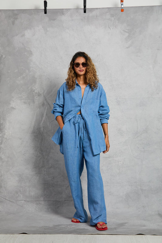 Juno Pant in Linen - Chambray