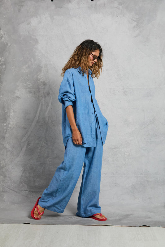 Juno Pant in Linen - Chambray
