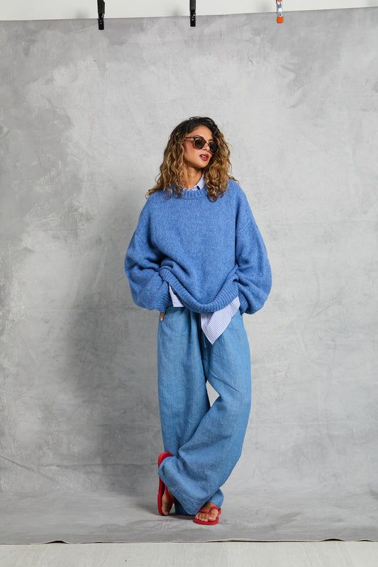 Juno Pant in Linen - Chambray