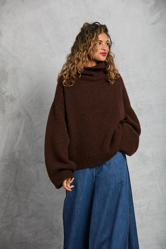 Chunky Hi Neck in Cocoa