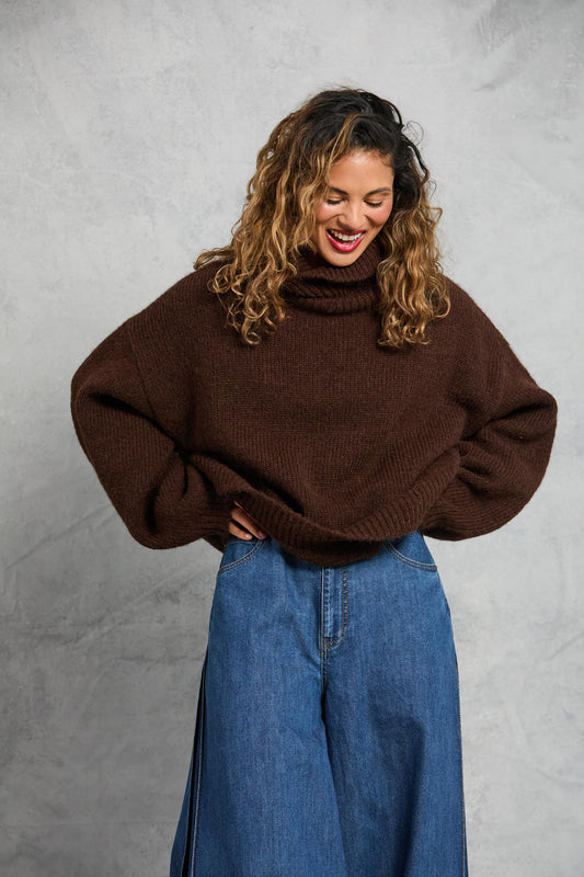 Chunky Hi Neck in Cocoa