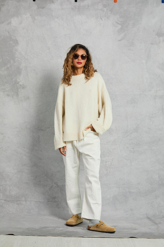 Boyfriend Sweater in Cream