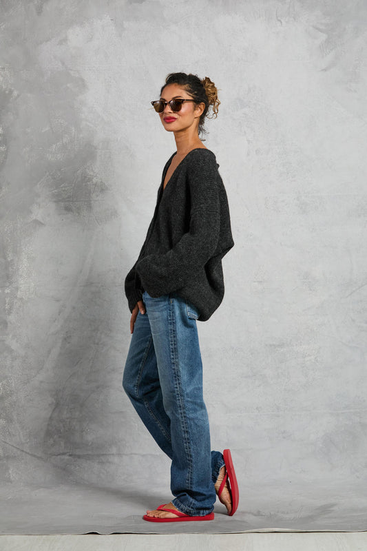 Drew Cardigan in Onyx