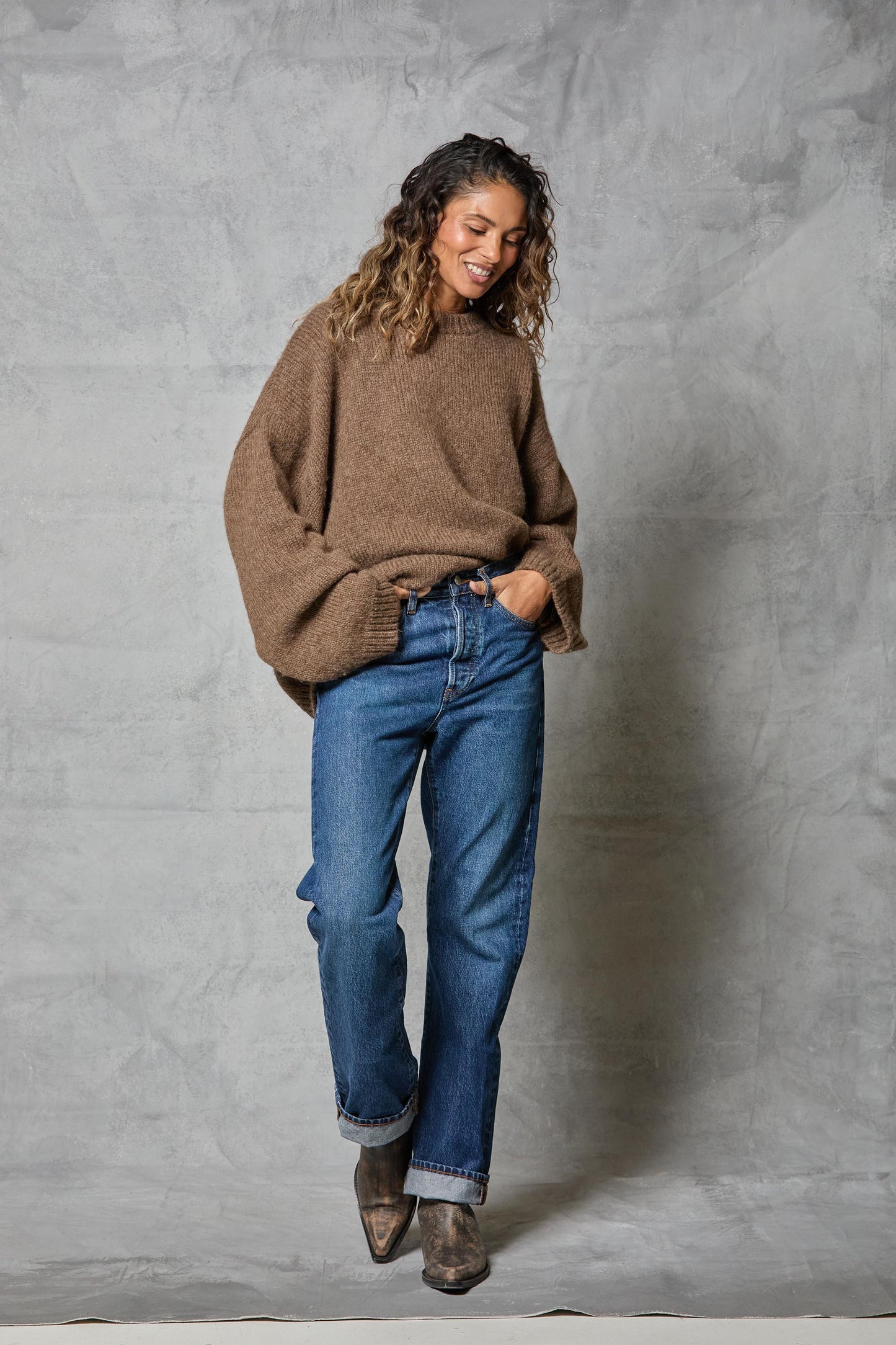 Boyfriend Sweater in Mink